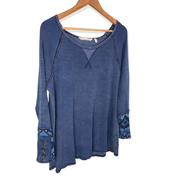 Soft Surroundings Tao Thermal Long Sleeve Top Size Small Waffle Knit Boat Neck - Picture 2 of 9